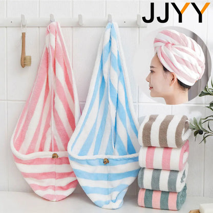 Hair Towel Wrap Fast Dry Hair Towel Super Absorbent Microfiber Coral Velvet Hair Drying Towel Quick Dry Hair Turban