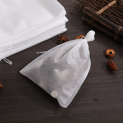 100 Pcs Disposable Tea Bags Filter Bags for Tea Infuser with String Heal Seal, Food Grade Non-woven Fabric Spice Filters