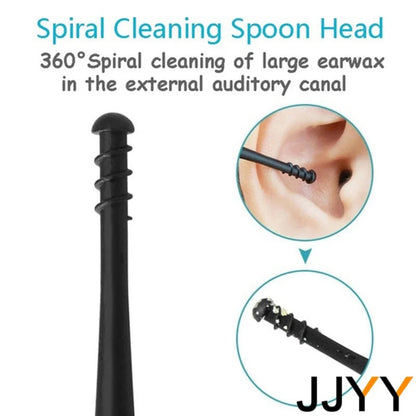 Soft Silicone Ear Pick Double-ended Earpick Ear Wax Curette Remover Ear Cleaner Spoon Spiral Ear Clean Tool