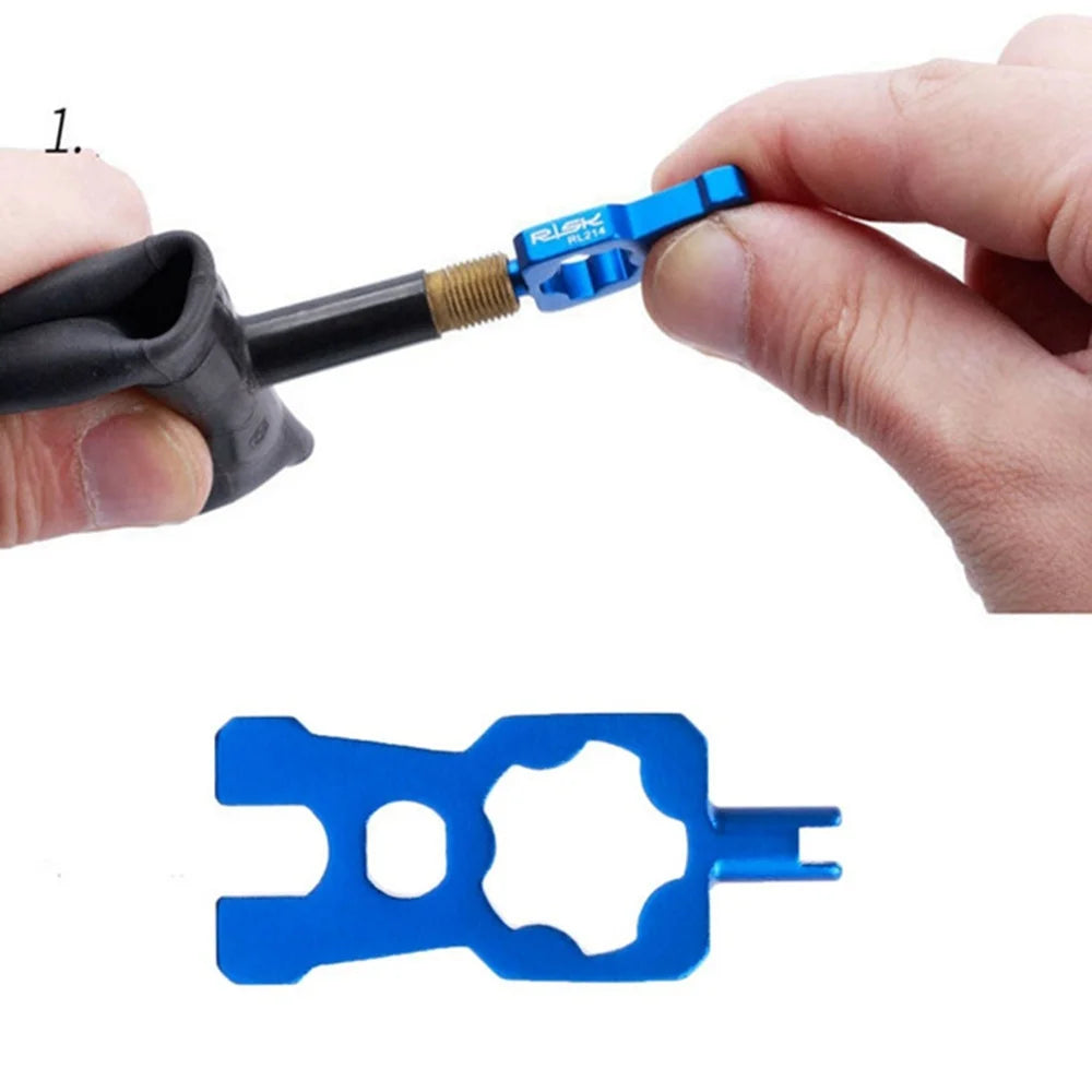 IN 1 Portable Repair Bicycle Valve Tools Valve Core Wrench MTB Road Bike Disassembly Installation Tool Removal Parts Blue