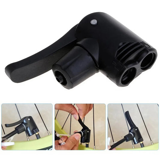 Bicycle Bike Track Pump Nozzle Dual Head Adapter Convertor