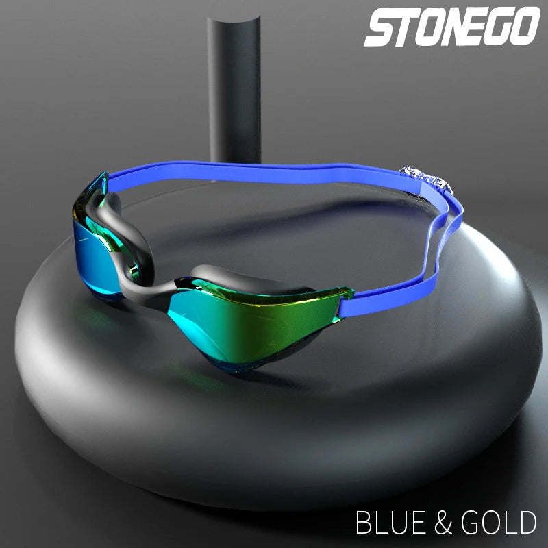 Professional Anti-Fog Swim Goggles with HD Wide-Angle Lens, Comfortable Fit, Adjustable Nose Bridge, Stylish Design