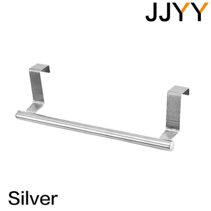 Stainless Steel Towel Bar Holder Kitchen Cabinet Cupboard Door Hanging Rack Bathroom Door Kitchen Storage Hanger