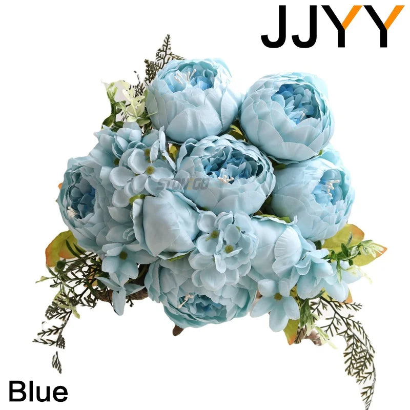 Artificial Flowers Bouquet 13 Heads European Style Peony Silk Flowers High Quality Plastic Flowers Fake Daisy Accessories