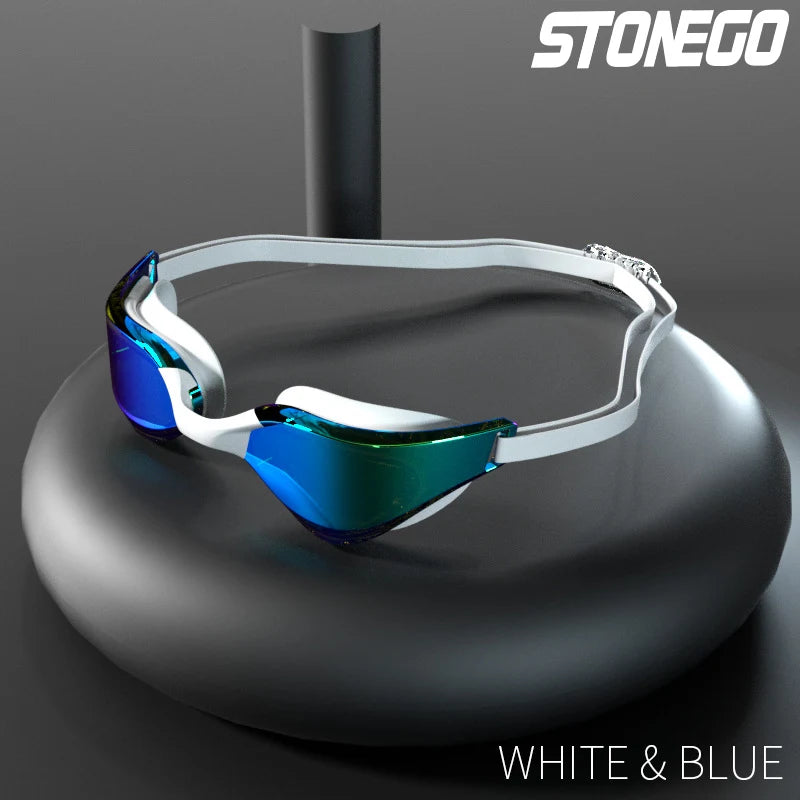 Professional Anti-Fog Swim Goggles with HD Wide-Angle Lens, Comfortable Fit, Adjustable Nose Bridge, Stylish Design