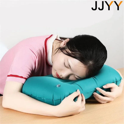 Travel Pillow Air Inflatable Airplane Car Pillows Pillow Folding Press Type Bed Pillows Neck Cushion Home Office Supplies