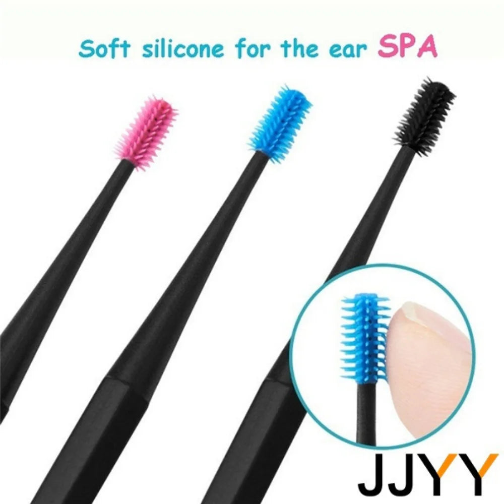 Soft Silicone Ear Pick Double-ended Earpick Ear Wax Curette Remover Ear Cleaner Spoon Spiral Ear Clean Tool