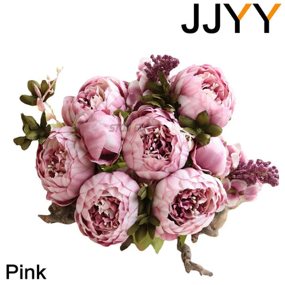 Artificial Flowers Bouquet 13 Heads European Style Peony Silk Flowers High Quality Plastic Flowers Fake Daisy Accessories