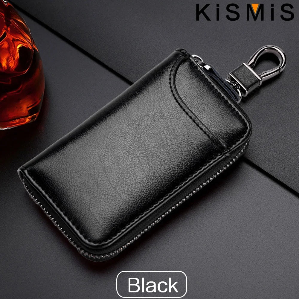 Genuine Leather KeyChain Unisex Key Bag Multifunction Organizer Wallet Holder Smart Housekeeper Car Small Key Case Keys Pouch