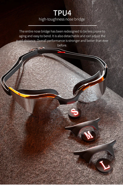 Professional Anti-Fog Swim Goggles with HD Wide-Angle Lens, Comfortable Fit, Adjustable Nose Bridge, Stylish Design