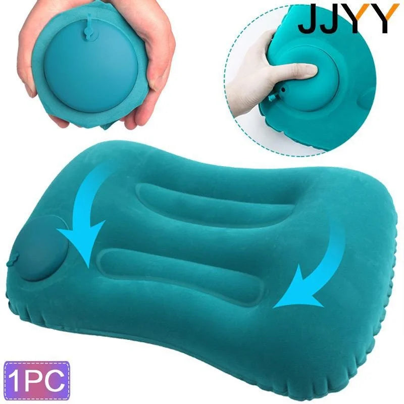 Travel Pillow Air Inflatable Airplane Car Pillows Pillow Folding Press Type Bed Pillows Neck Cushion Home Office Supplies