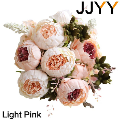 Artificial Flowers Bouquet 13 Heads European Style Peony Silk Flowers High Quality Plastic Flowers Fake Daisy Accessories