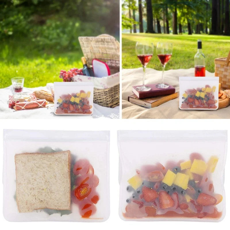 EVA Food Preservation Bag Refrigerator Food Storage Bag Fruit and Vegetable Food Sealing Bag Reusable Stonego Preservation Bag