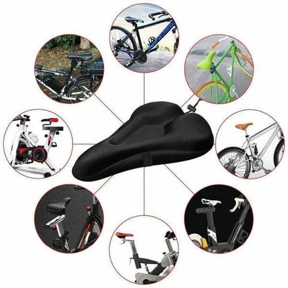 Bike Seat Cover Padded Wide Gel Soft Pad Exercise Bike Seat Cushion Wide Foam Bicycle Seat Cushion