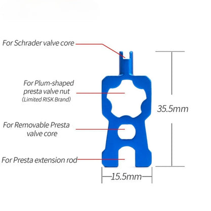 IN 1 Portable Repair Bicycle Valve Tools Valve Core Wrench MTB Road Bike Disassembly Installation Tool Removal Parts Blue