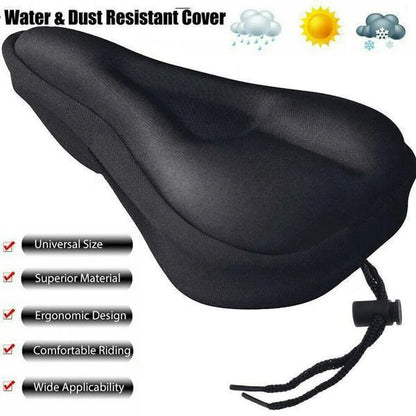 Bike Seat Cover Padded Wide Gel Soft Pad Exercise Bike Seat Cushion Wide Foam Bicycle Seat Cushion