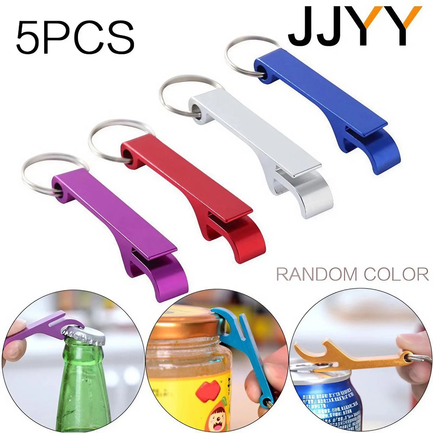 5Pcs Beer Bottle Opener Multifunctional Portable Aluminum Alloy Mini Key Pendant