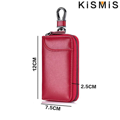 Genuine Leather KeyChain Unisex Key Bag Multifunction Organizer Wallet Holder Smart Housekeeper Car Small Key Case Keys Pouch