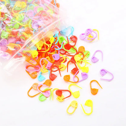 1Set Plastic Knitting Crochet Markers Locking Stitch Needle Clip Markers Ring Sewing Accessories for DIY Weaving Knitting Tools