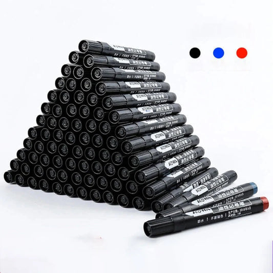 3/9pcs Permanent  Paint Marker Pen Waterproof Black Pen for Tyre Oily Markers Quick Drying Signature Pen Stationery Supplies