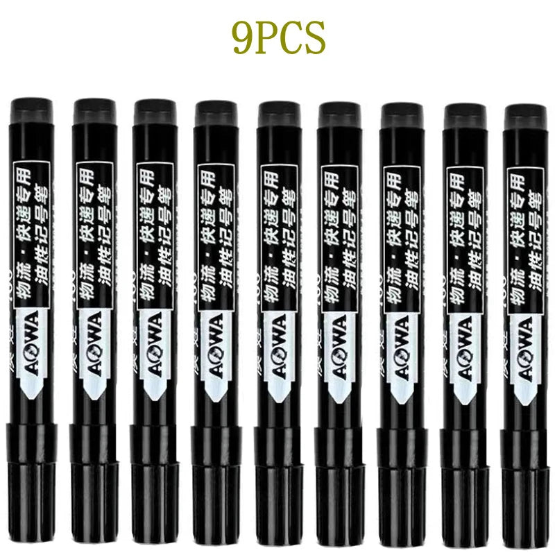 3/9pcs Permanent  Paint Marker Pen Waterproof Black Pen for Tyre Oily Markers Quick Drying Signature Pen Stationery Supplies