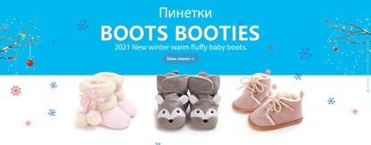 New Newborn Baby Casual Toddler Shoes Baby Boy Girl Solid Color Boots Anti-Slip Warm Cotton Shoes Sole Baby Shoes Four Seasons 0