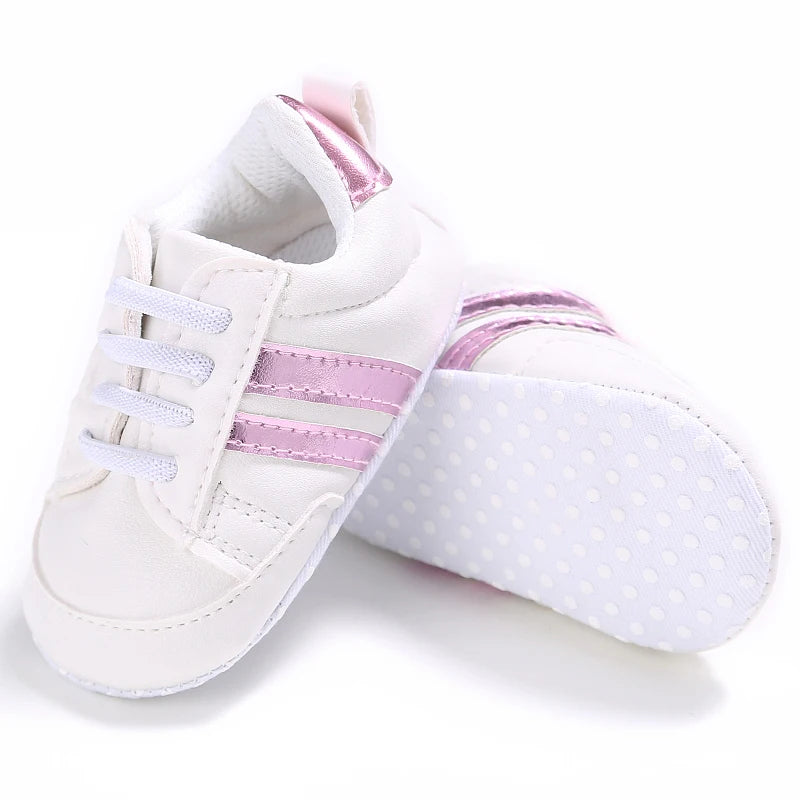 Newborn Baby Shoes Boy Girl Classical Sport Soft Sole PU Leather Multi-Color First Walker Crib Moccasins Casual Sneakers Shoes