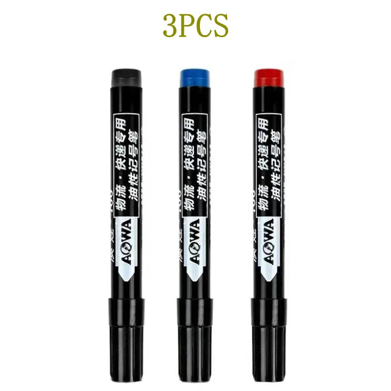 3/9pcs Permanent  Paint Marker Pen Waterproof Black Pen for Tyre Oily Markers Quick Drying Signature Pen Stationery Supplies