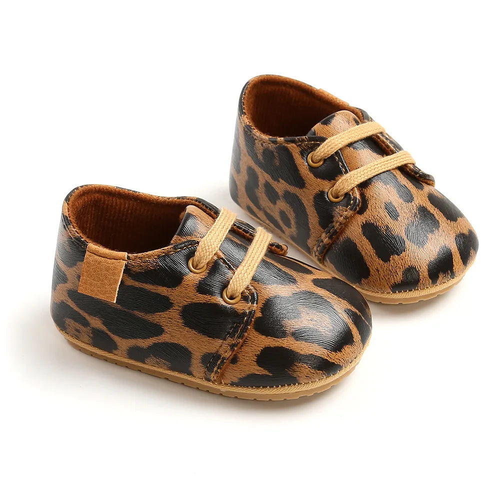 Baby Shoes Retro Leather Boy Girl Shoes Multicolor Toddler Rubber Sole Anti-slip First Walkers Infant Newborn Moccasins