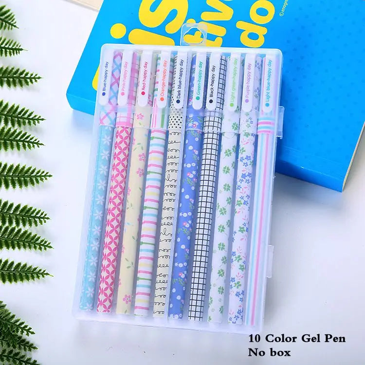 10 Pcs/Set Colored 0.38mm Ink Flamingo Unicorn Gel Pen Animal Starry Sky Kawaii Gel Pencils Office School Stationery Supplies