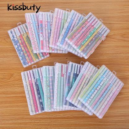 10 Pcs/Set Colored 0.38mm Ink Flamingo Unicorn Gel Pen Animal Starry Sky Kawaii Gel Pencils Office School Stationery Supplies