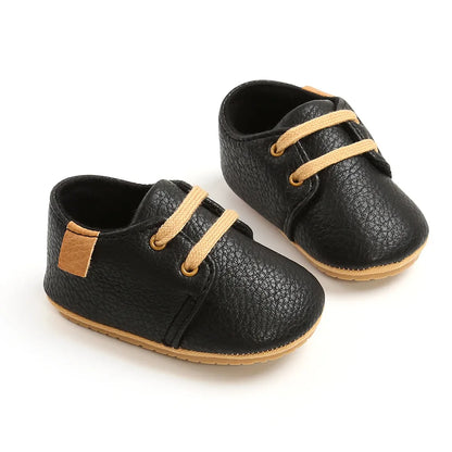 Baby Shoes Retro Leather Boy Girl Shoes Multicolor Toddler Rubber Sole Anti-slip First Walkers Infant Newborn Moccasins