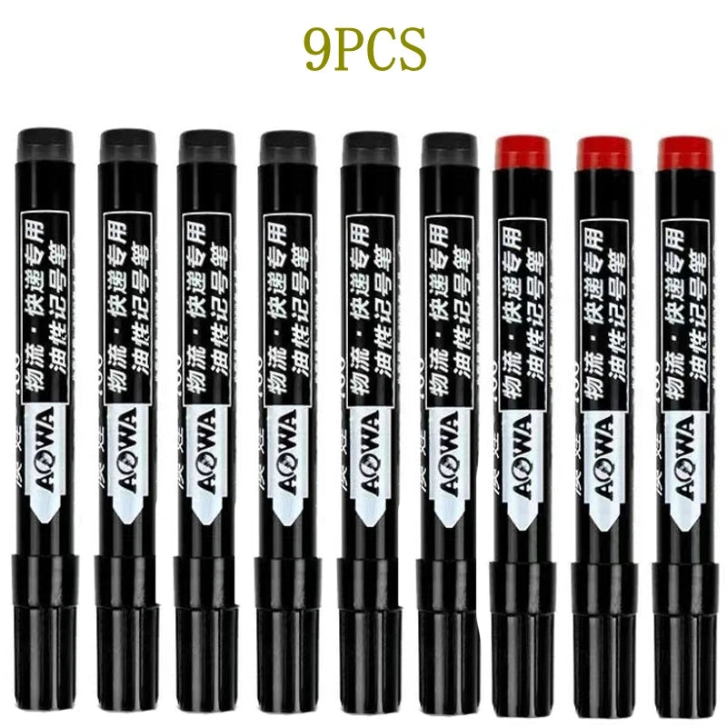 3/9pcs Permanent  Paint Marker Pen Waterproof Black Pen for Tyre Oily Markers Quick Drying Signature Pen Stationery Supplies