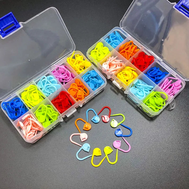 1Set Plastic Knitting Crochet Markers Locking Stitch Needle Clip Markers Ring Sewing Accessories for DIY Weaving Knitting Tools