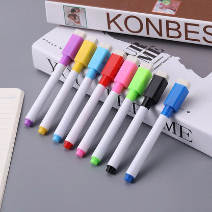 8 Colors Erasable Magnetic Whiteboard Marker Pen Blackboard Marker Chalk Glass Ceramics Office School Art Marker Stationery