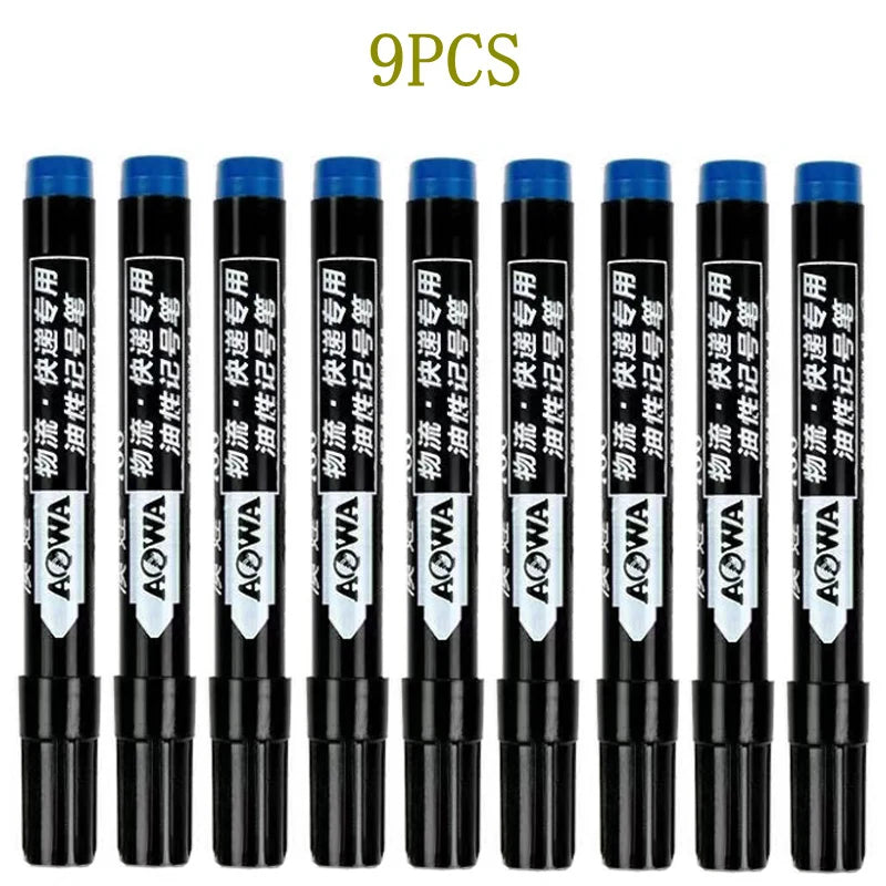 3/9pcs Permanent  Paint Marker Pen Waterproof Black Pen for Tyre Oily Markers Quick Drying Signature Pen Stationery Supplies