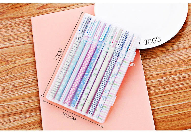 10 Pcs/Set Colored 0.38mm Ink Flamingo Unicorn Gel Pen Animal Starry Sky Kawaii Gel Pencils Office School Stationery Supplies