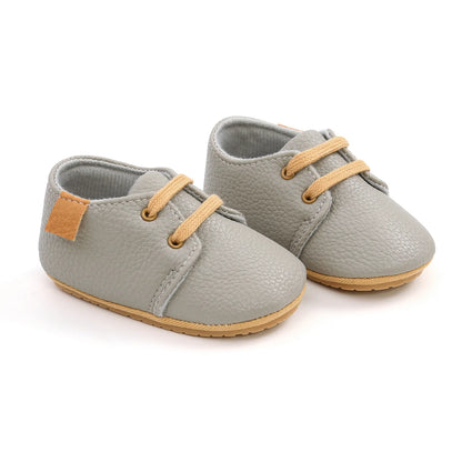 Baby Shoes Retro Leather Boy Girl Shoes Multicolor Toddler Rubber Sole Anti-slip First Walkers Infant Newborn Moccasins