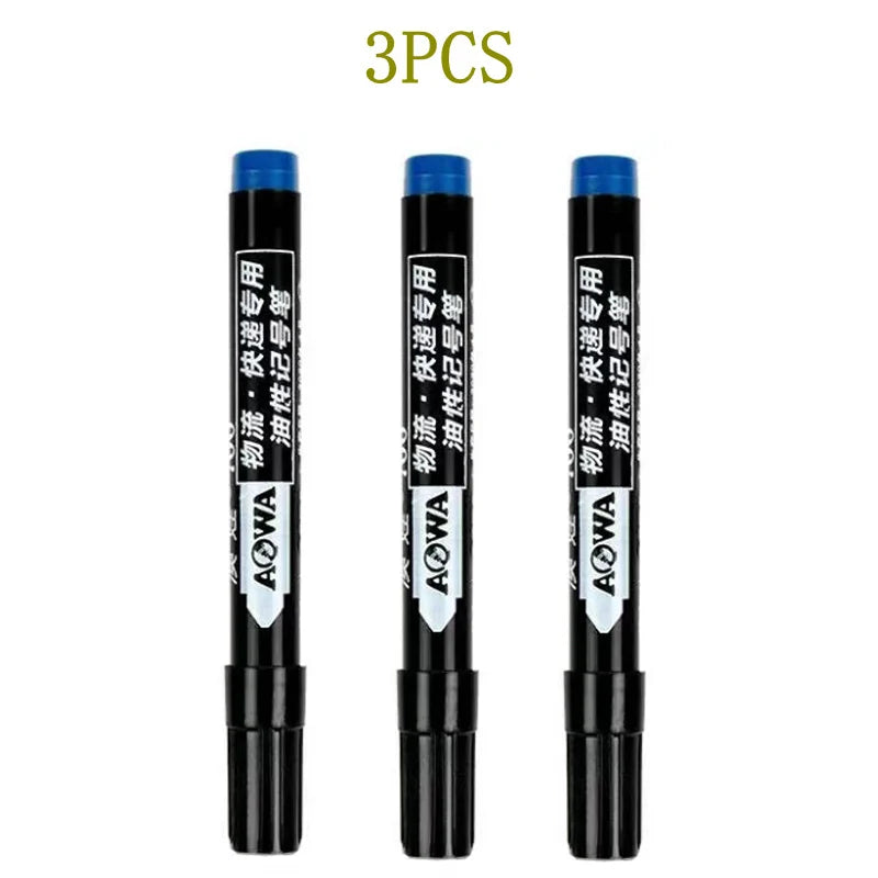 3/9pcs Permanent  Paint Marker Pen Waterproof Black Pen for Tyre Oily Markers Quick Drying Signature Pen Stationery Supplies