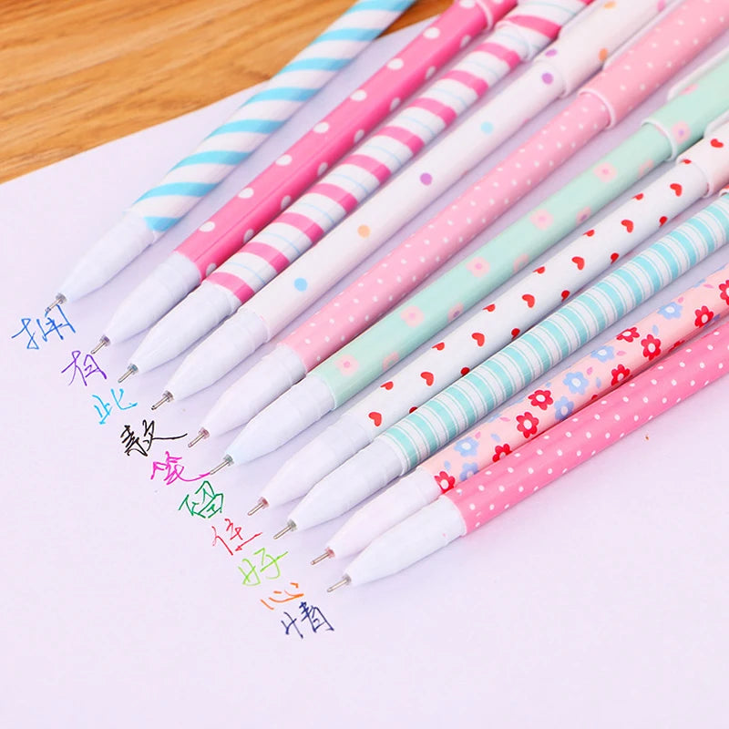 10 Pcs/Set Colored 0.38mm Ink Flamingo Unicorn Gel Pen Animal Starry Sky Kawaii Gel Pencils Office School Stationery Supplies