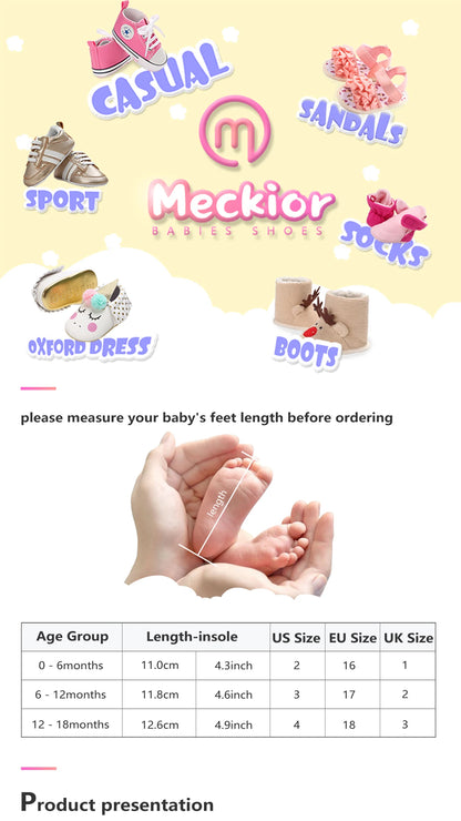 Meckior Baby Software Sole Toddler Shoes Comfortable Breathable Anti-slip Baby Sneakers Multi-color Optional 0-18 Months