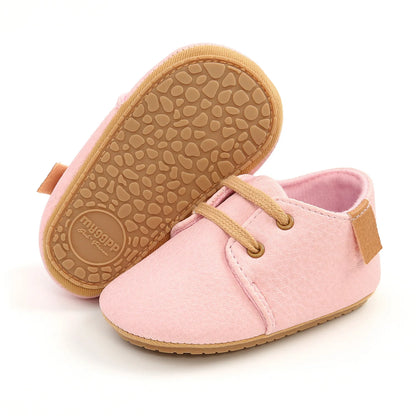 Baby Shoes Retro Leather Boy Girl Shoes Multicolor Toddler Rubber Sole Anti-slip First Walkers Infant Newborn Moccasins