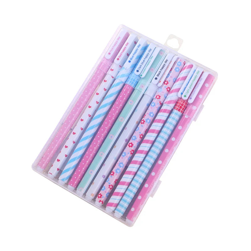 10 Pcs/Set Colored 0.38mm Ink Flamingo Unicorn Gel Pen Animal Starry Sky Kawaii Gel Pencils Office School Stationery Supplies