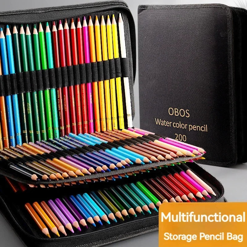 200/120/72/48 Colored Pencils Oil / Watercolor Color Pencils with Cloth Bag For Professional Drawing Sketching Art Supplies