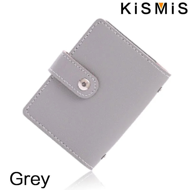 1PC Women Men Leather 26 Slots ID Credit Card Holders RFID Blocking Wallet Case Pocket Bag