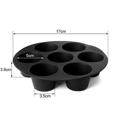 7-hole Silicone Cake Mold Airfryer Accessories Microwave Oven Baking Mold Food Grade Baking Cake Silicone Mold Baking Tools