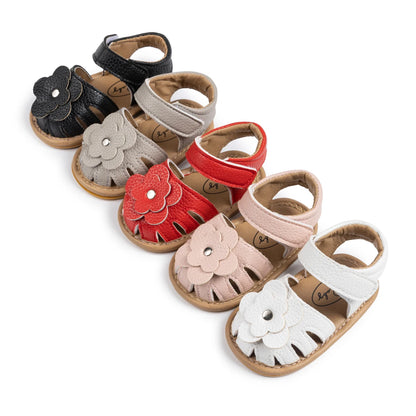 Infant Baby Girls Beach Sandals Flats and Soft Sole Non-slip Flower Princess Wedding Dress Walking Shoes for Newborn Baby