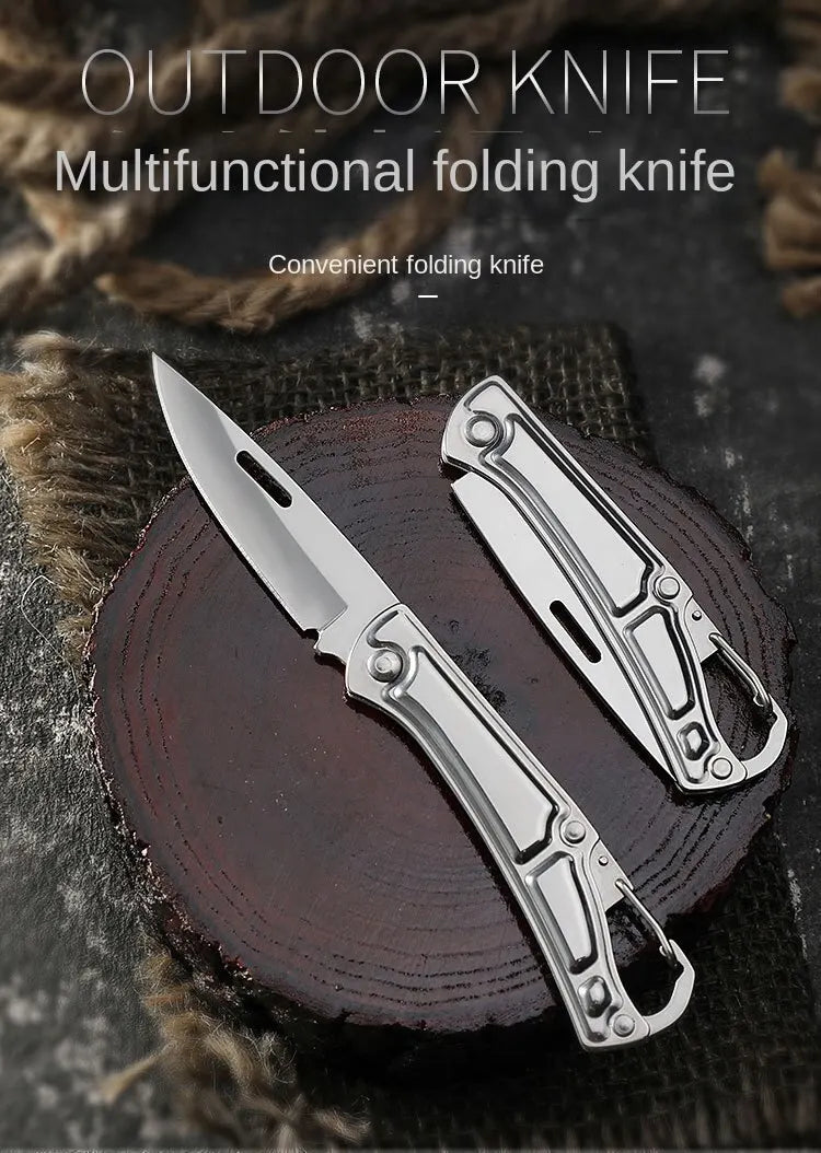 Pocket Folding Fruit Knife, Stainless Steel Outdoor Knife with Non-slip Handle for Kitchen Accessories