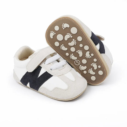 Meckior Newborn Baby Sneakers Letter Patchwork Baby Casual Shoes Anti-slip Hundred Toddler Baby Boys Girls Shoes 0-18 Months