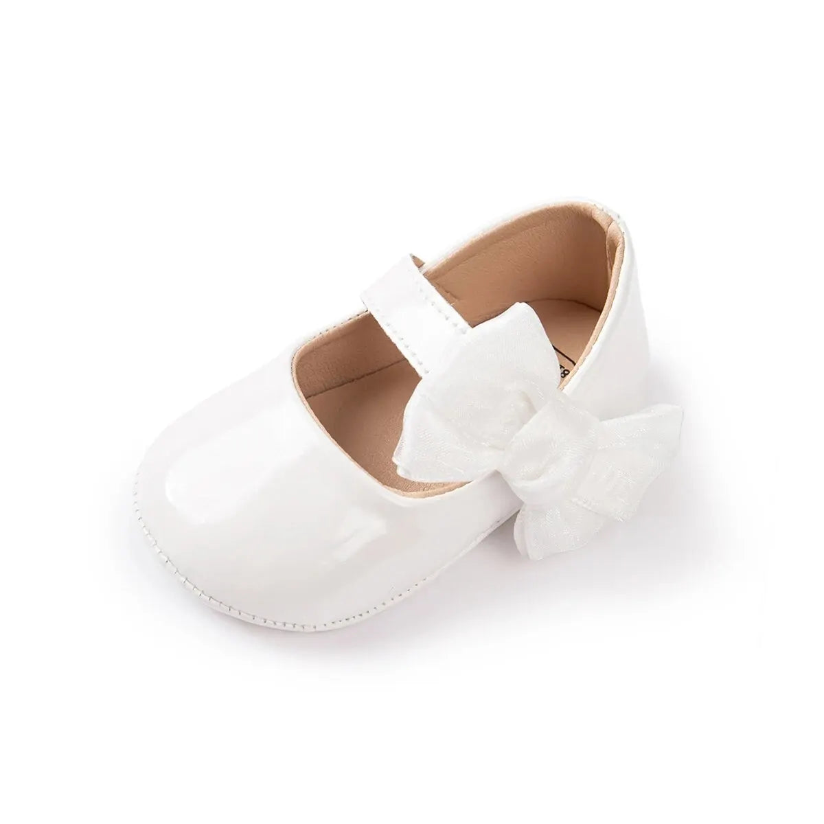 Meckior Baby Girls Shoes PU Leather Bowknot Flat Non Slip Rubber Sole Toddler First Walkers Princess Wedding Dress Girl Shoes